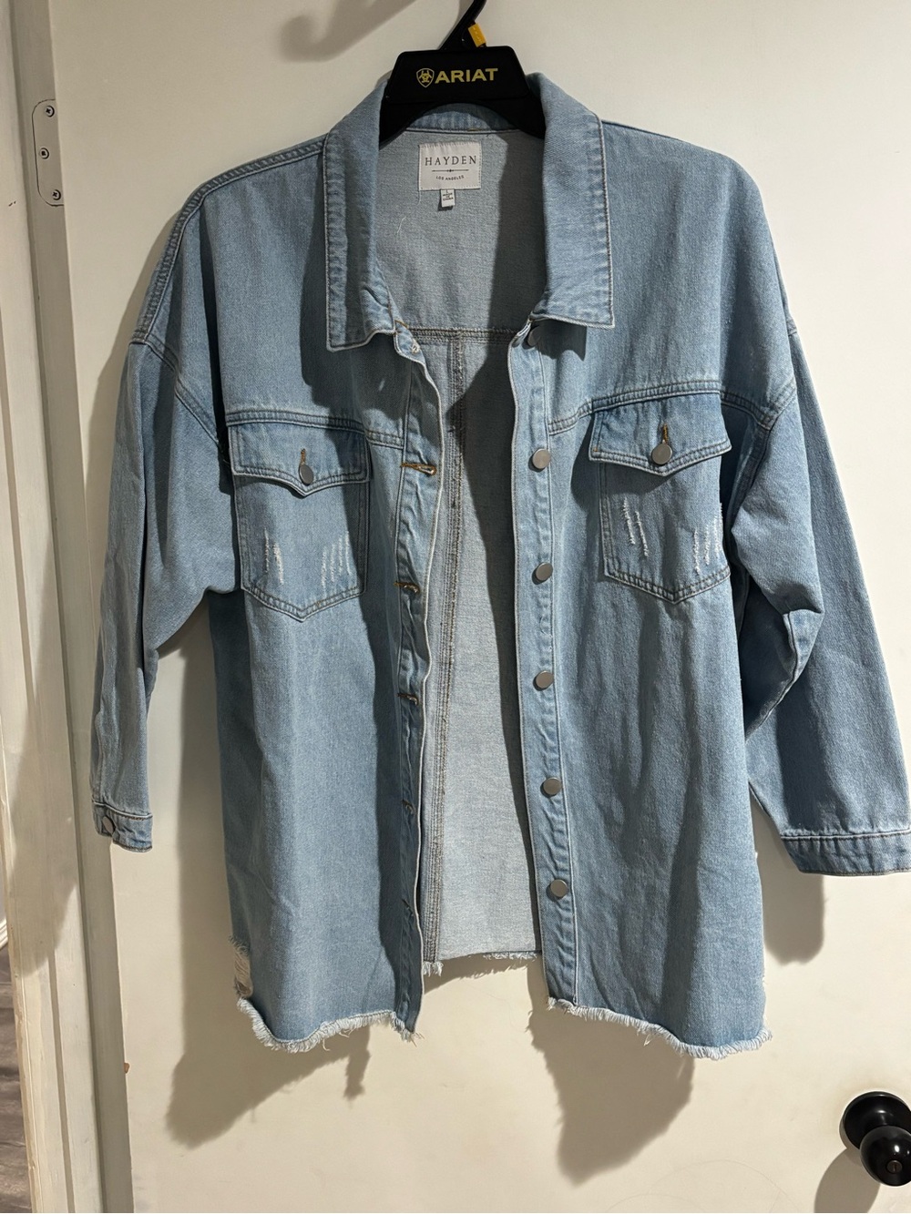 Hayden Light Wash Denim Shacket NWOT